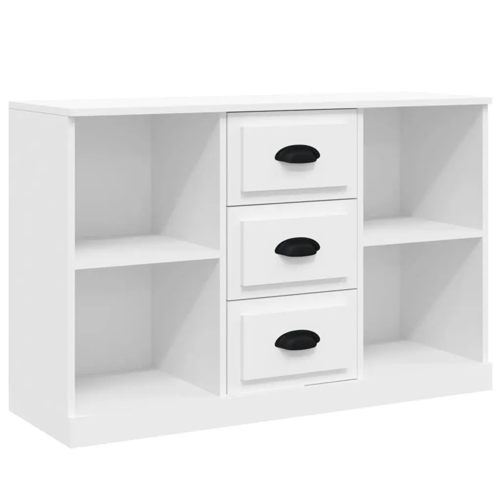 White Sideboards 3 pcs Engineered Wood Storage Cabinet Buffet Furniture Set