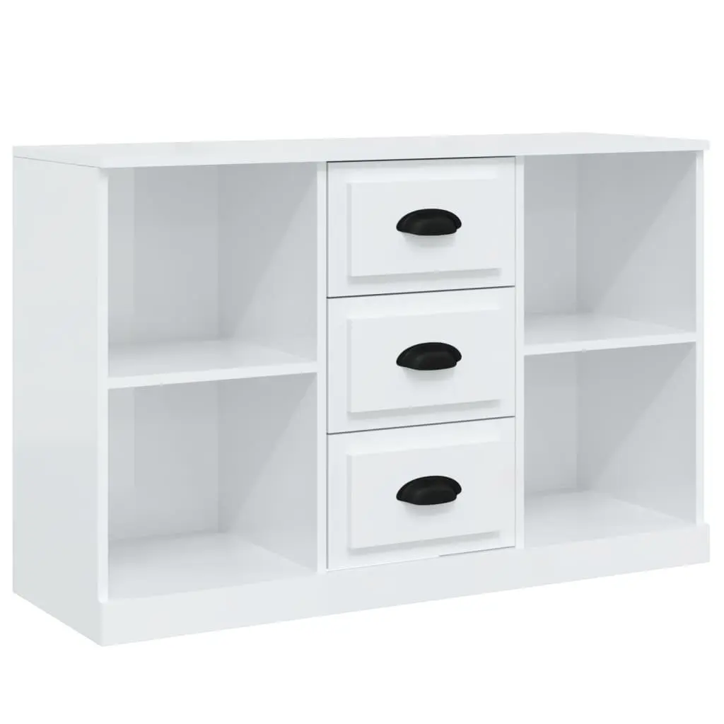 Sideboards 3 pcs High Gloss White Storage Cabinet Buffet Furniture Set