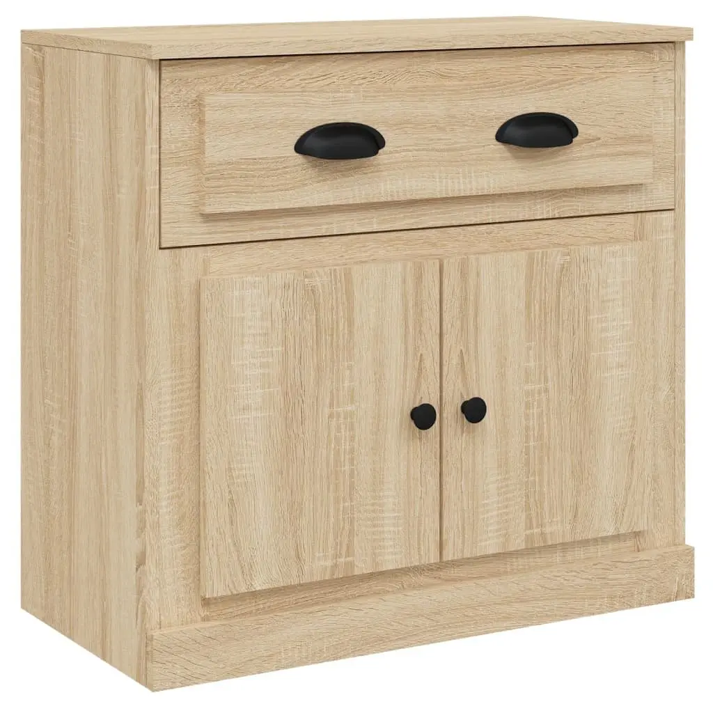 Sideboards Storage Cabinet 3 Piece Brown Engineered Wood Buffet Display Unit