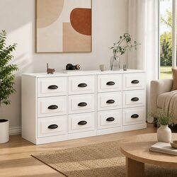 Warm and Reliable White Sideboard Cabinets Set