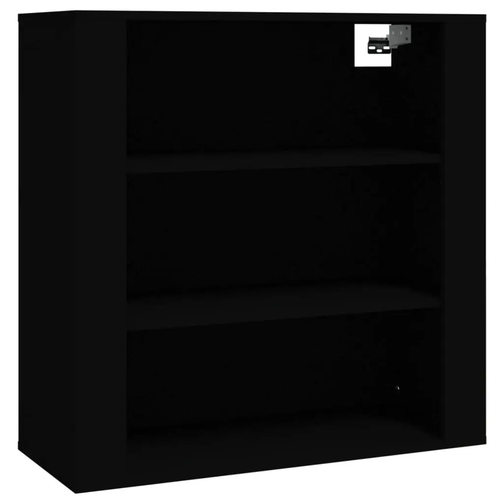 Highboard Black Engineered Wood Wall-Mounted Storage Cabinet Sideboard Furniture