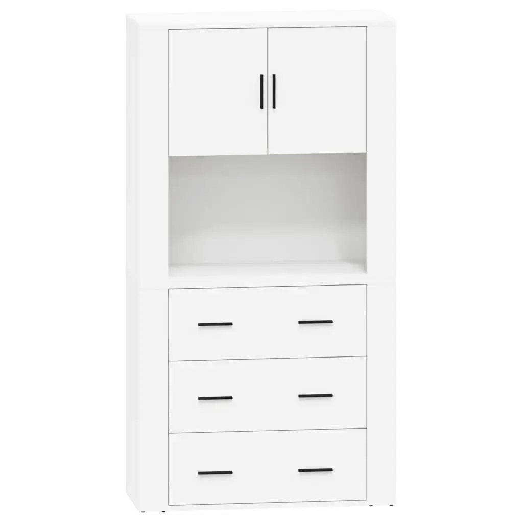 White Highboard with Ample Storage Capacity