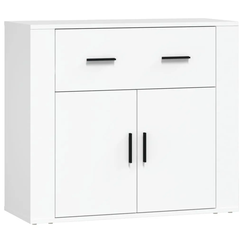 White Sideboards 3 pcs Storage Cabinet Engineered Wood Buffet Display Unit