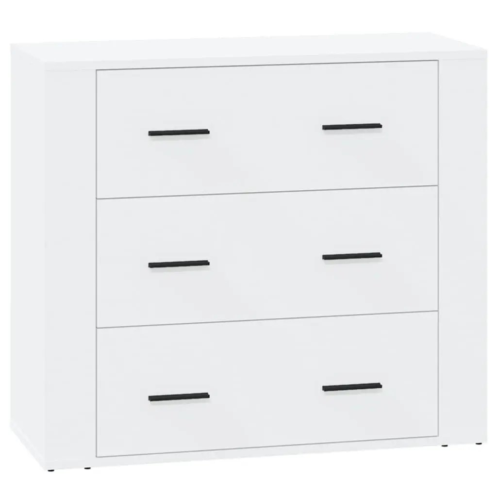 White Sideboards 3 pcs Storage Cabinet Engineered Wood Buffet Display Unit