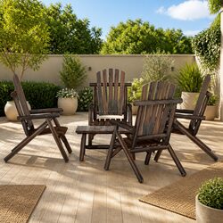 Warm Brown 5-Piece Garden Lounge Set Made of Spruce
