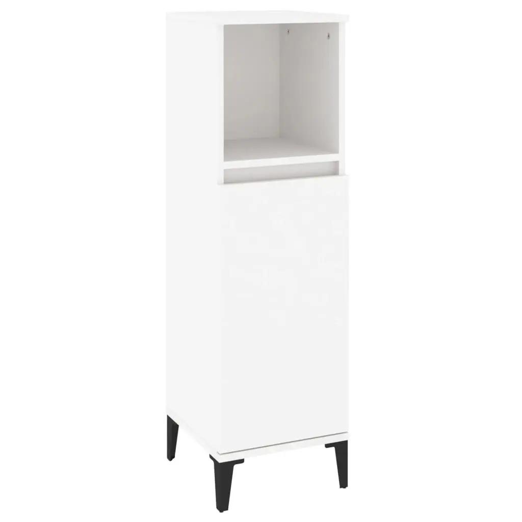 3 Piece White Bathroom Cabinet Set Storage Furniture Engineered Wood