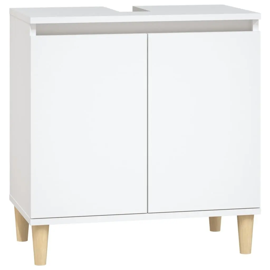 Bathroom Furniture Set 3 Piece White Storage Cabinet Vanity Unit Engineered Wood
