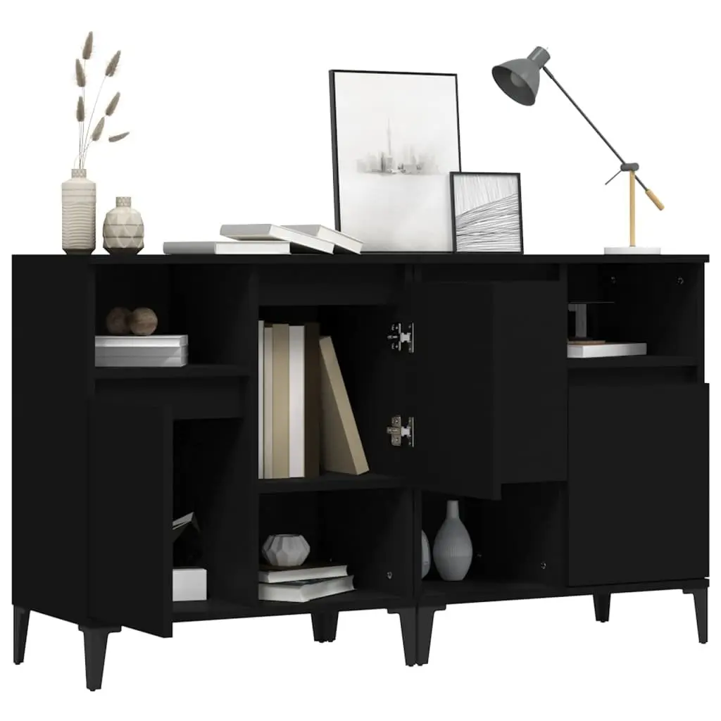 Black Sideboard Cabinet Duo 60x35x70 cm