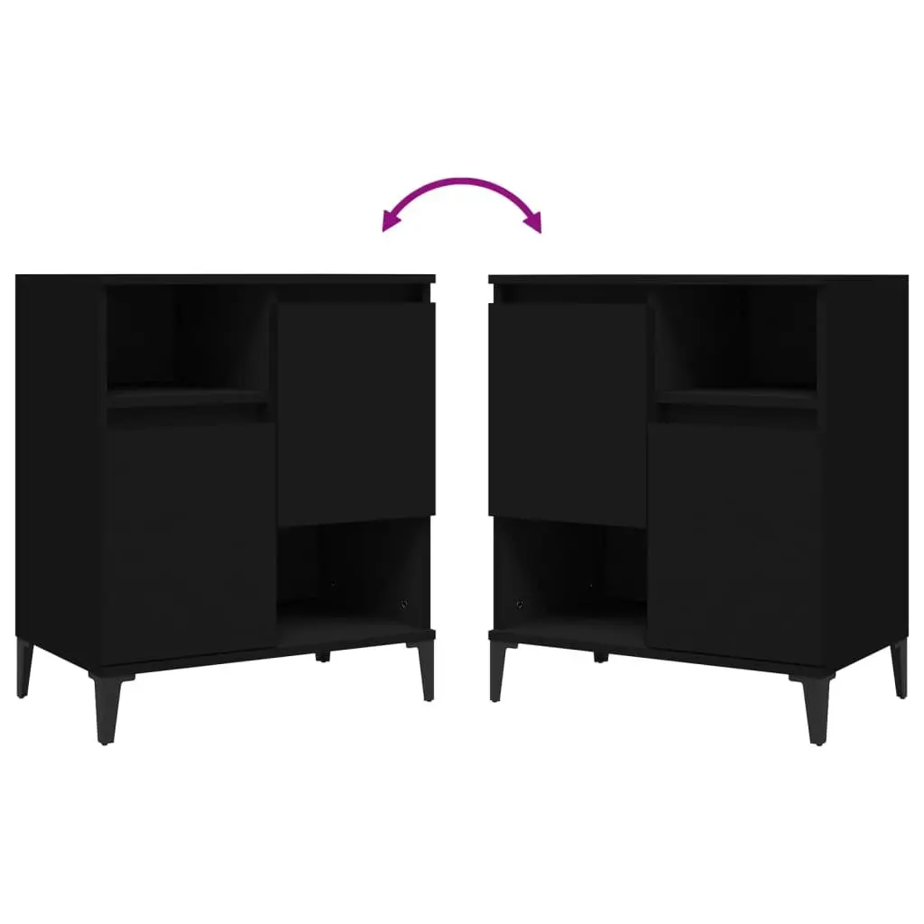 Black Sideboard Cabinet Duo 60x35x70 cm