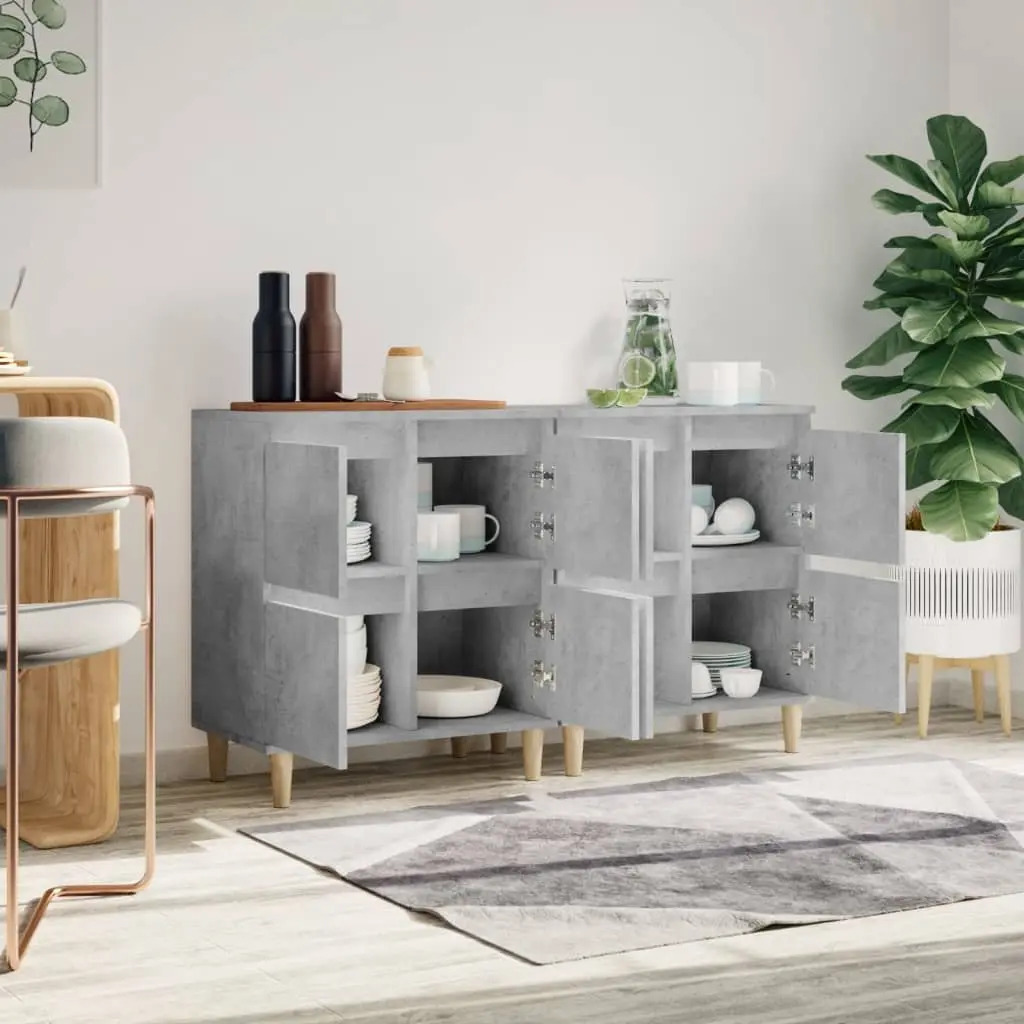 Grey Sideboard Cabinet Set with Easy Maintenance