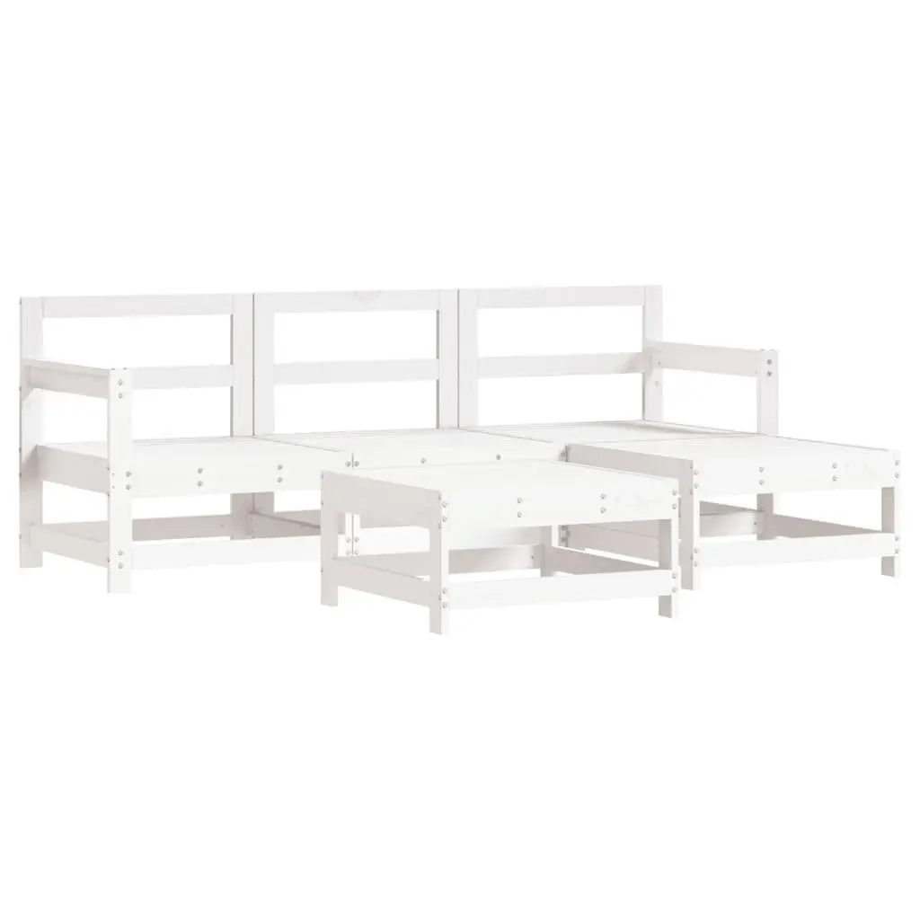 White Slatted Lounge Set for Comfort