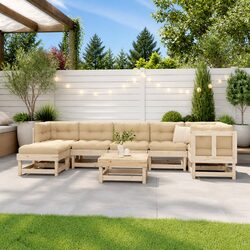 Comfortable 8 Piece Outdoor Lounge Set with Cushions