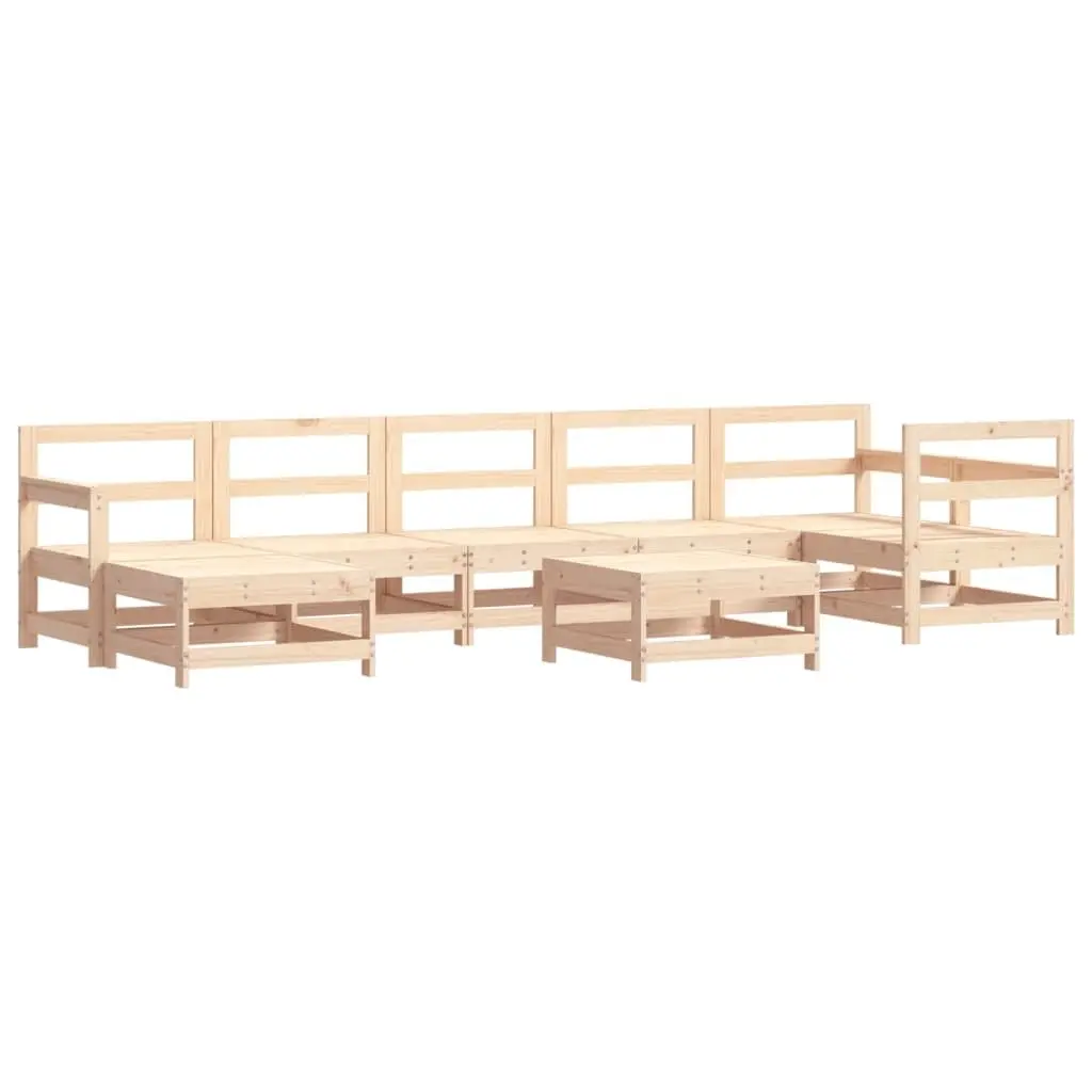 Outdoor Lounge Set 8 Piece Garden Furniture Solid Wood with Cushions Brown