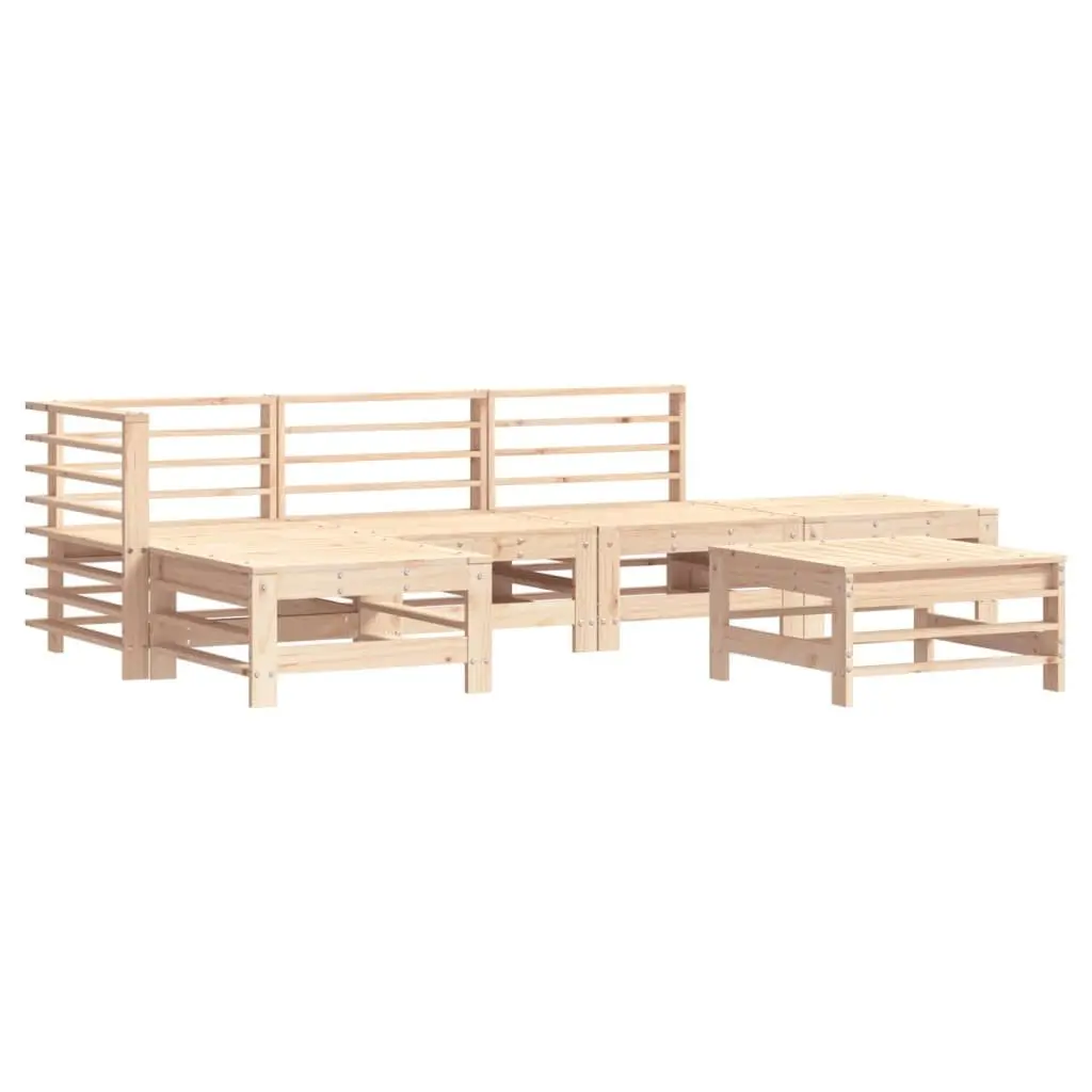 Garden Lounge Set 6 Piece Outdoor Furniture Solid Wood Slatted Design Cushions