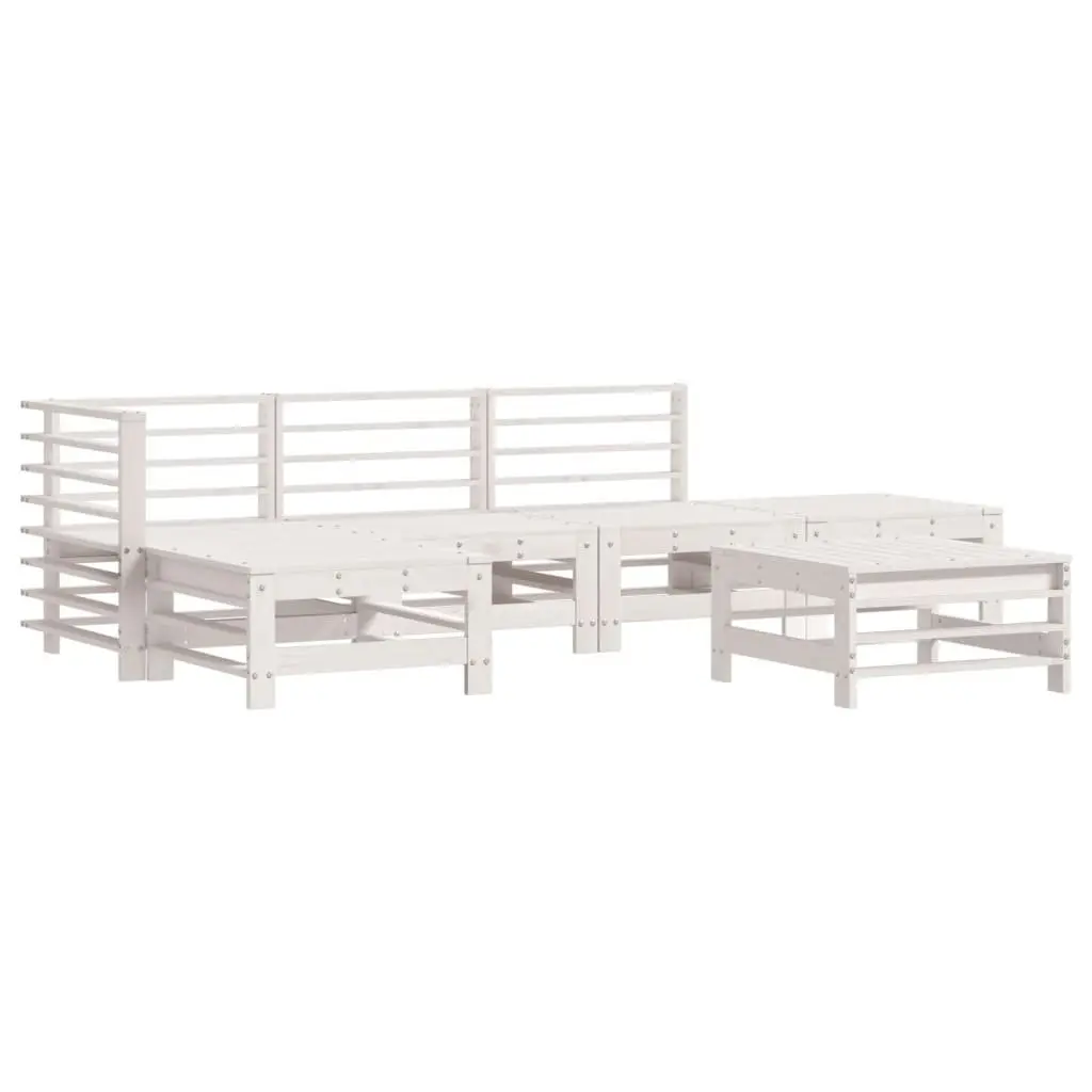 Garden Lounge Set 6 Piece Outdoor Furniture Patio Seating White