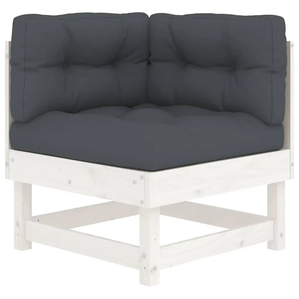 7 Piece Garden Lounge Set with Cushions White Outdoor Furniture Patio Sofa