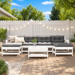 Garden Lounge Set 7 Piece Outdoor Patio Furniture Modular Sofa with Cushions
