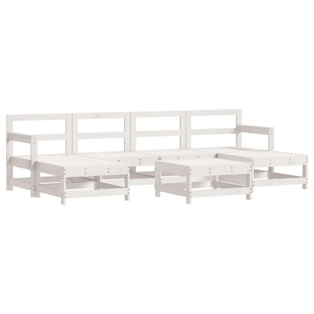 Garden Lounge Set Modular Sofa 7 Piece Outdoor Patio Furniture with Cushions White