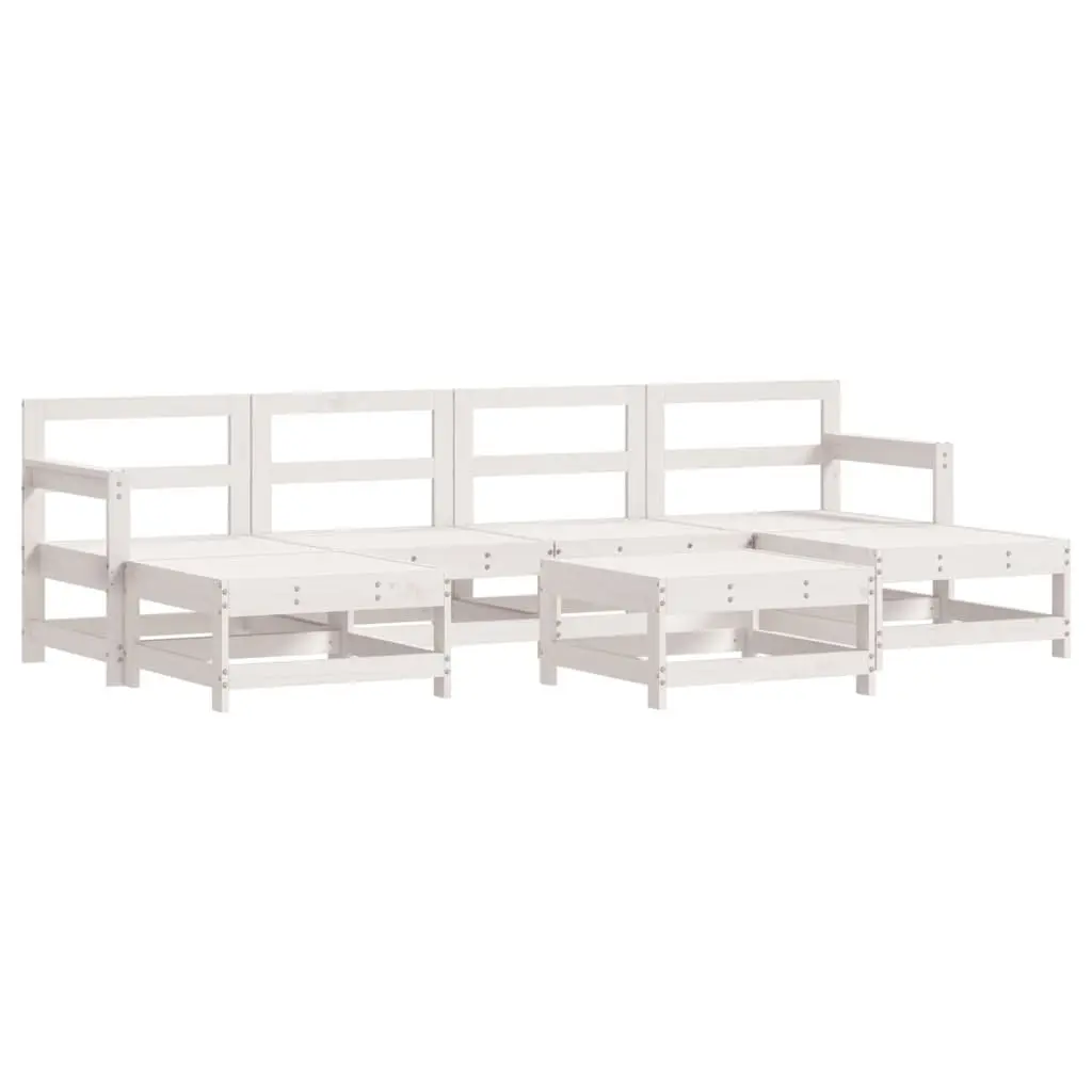 7 Piece Garden Lounge Set Outdoor Furniture Patio Sofa Seating White