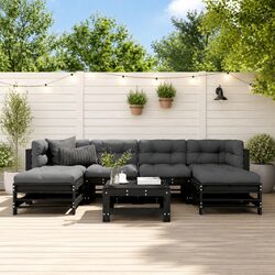 Comfortable 7-Piece Outdoor Lounge Set in Black