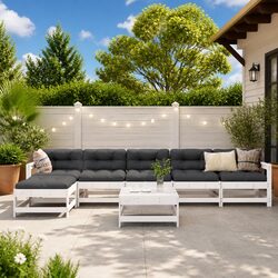Comfortable 7-Piece Lounge Set with Durable Wood
