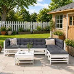 Value-Focused 7 Piece Garden Lounge Set with Cushions