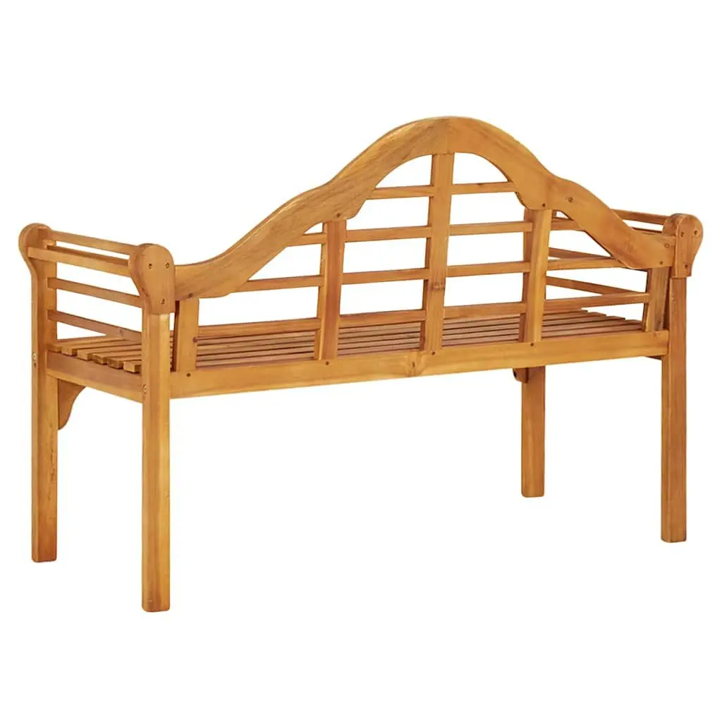 Outdoor Garden Bench 125cm Solid Wood Acacia Brown Backrest Armrests