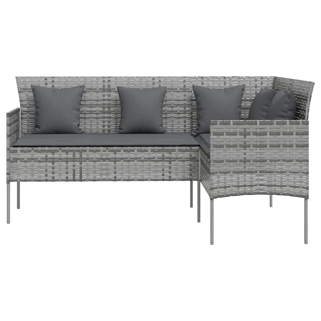 L-Shaped Outdoor Sofa Set 5 Piece Garden Patio Lounge Couch Grey