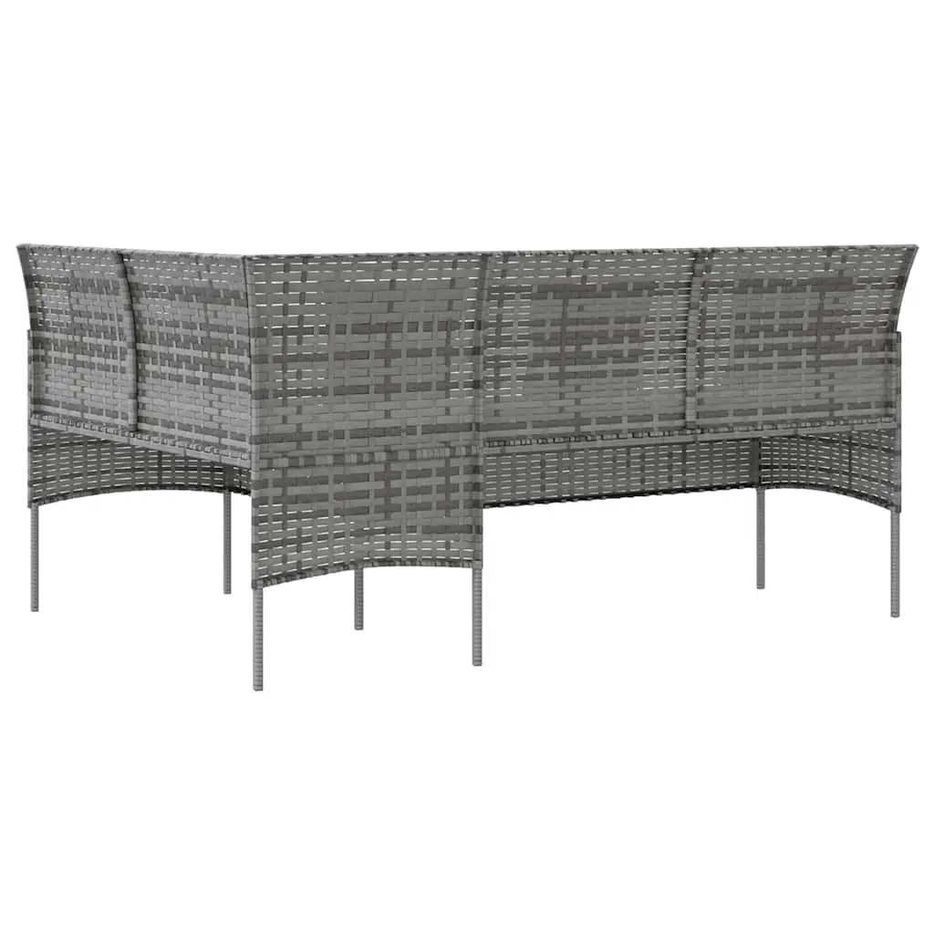 L-Shaped Outdoor Sofa Set 5 Piece Garden Patio Lounge Couch Grey