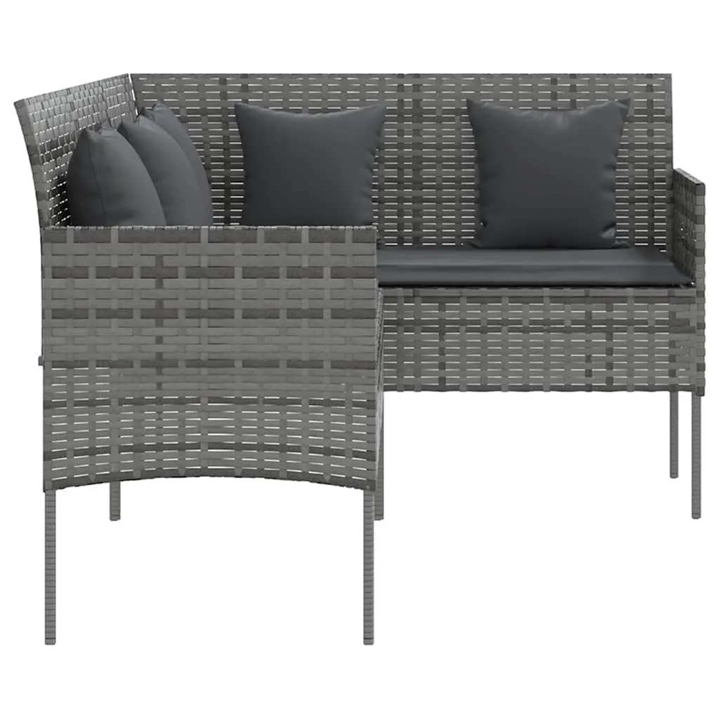 L-Shaped Outdoor Sofa Set 5 Piece Garden Patio Lounge Couch Grey