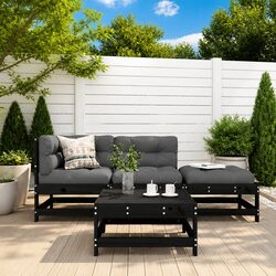Comfortable 4-Piece Garden Lounge Set with Cushions