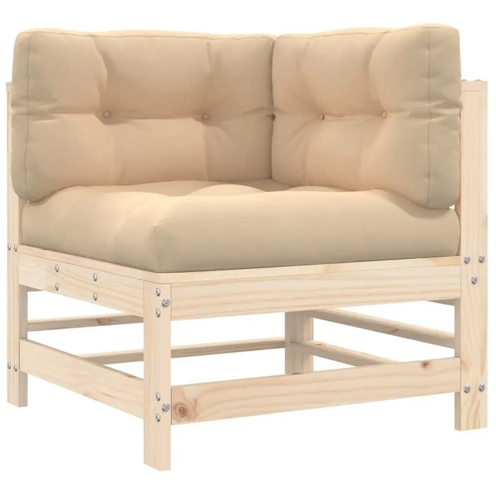 Garden Lounge Set 3 Piece Outdoor Furniture Patio Sofa Slatted Design Cushions