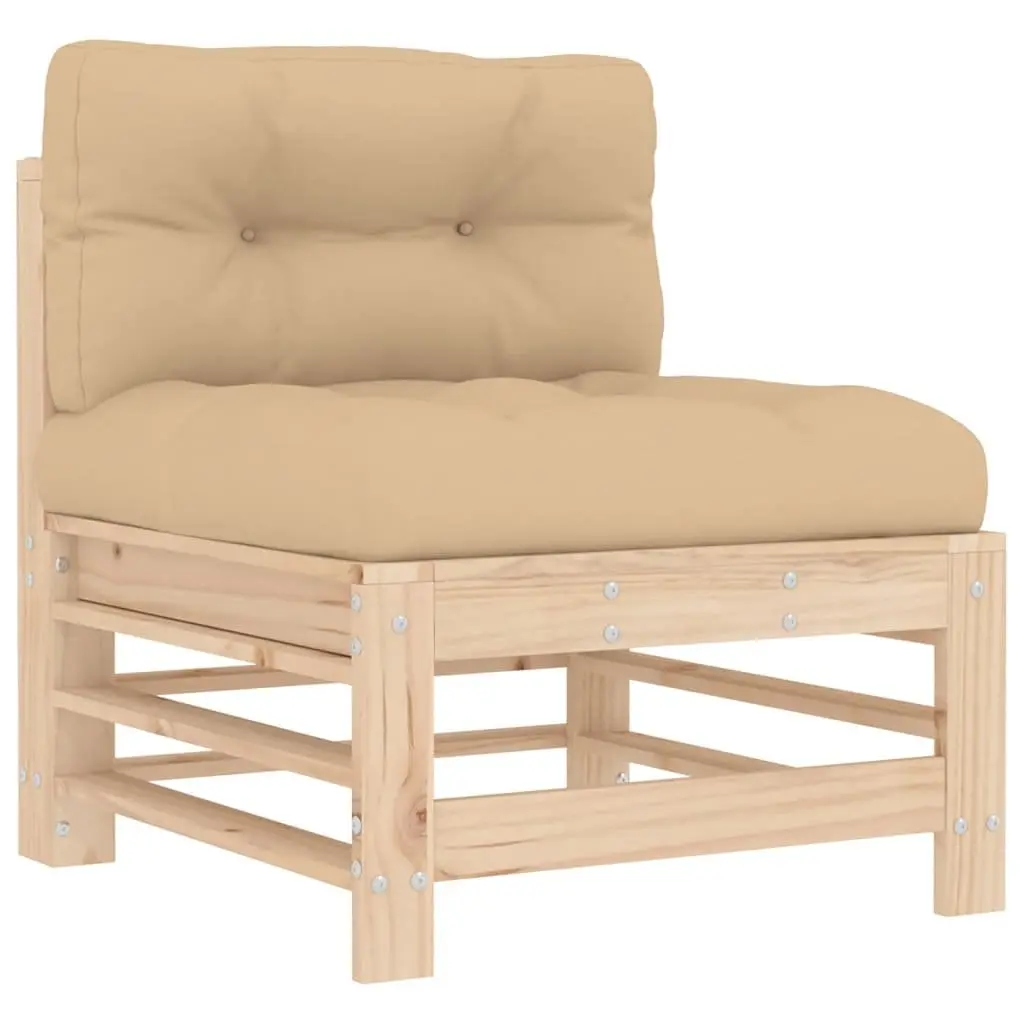 Garden Lounge Set 10 Piece Outdoor Furniture Cushions Solid Wood Brown