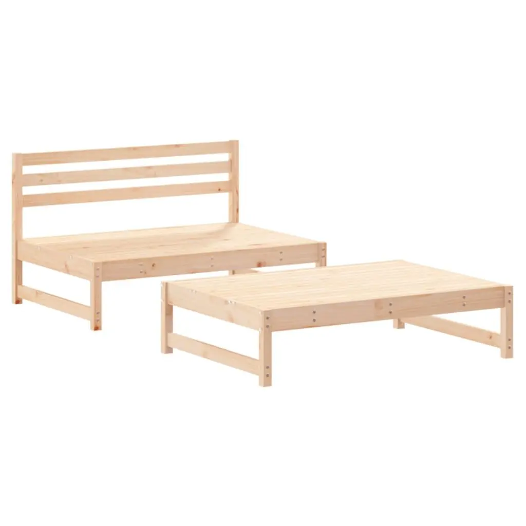 Garden Lounge Set 2 Piece Outdoor Furniture Patio Sofa with Cushions Wood