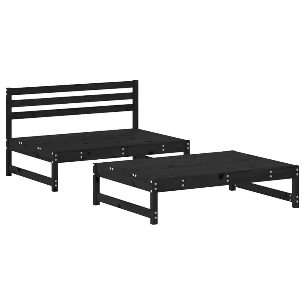 Garden Lounge Set 2 Piece Outdoor Furniture Solid Wood Patio Seating with