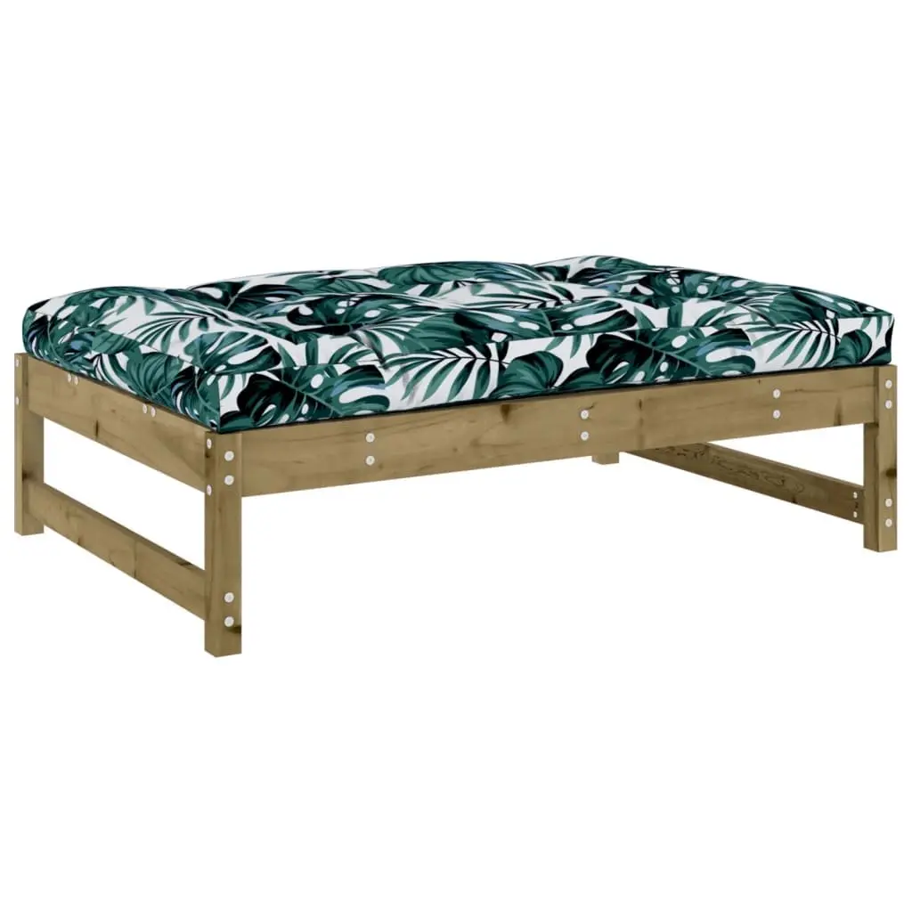Outdoor Furniture Set 6 Piece Modular Lounge Brown Cushioned Impregnated Pine Wood