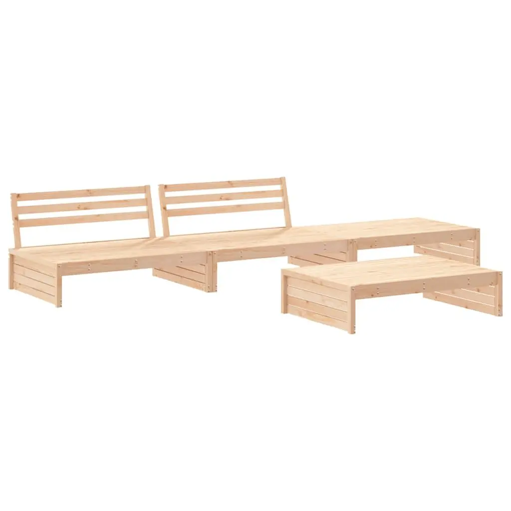 Garden Lounge Set Outdoor Furniture 4 Piece Patio Sofa with Cushions Brown