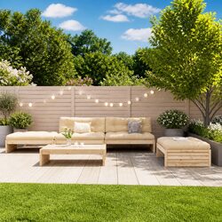 Comfortable 5-Piece Garden Lounge Set with Rustic Charm