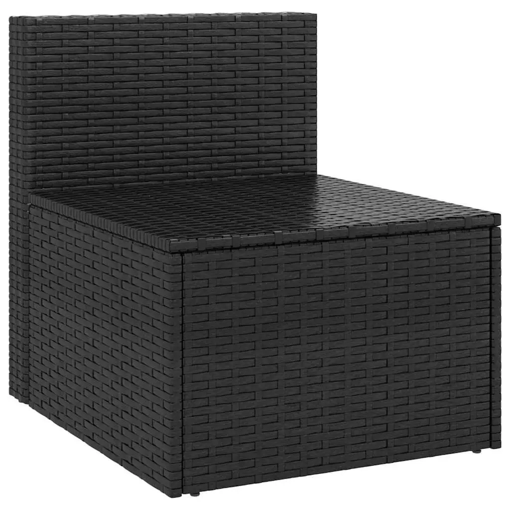 4 Piece Garden Sofa Set Cushions Black Poly Rattan Outdoor Furniture