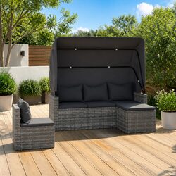 Comfort Meets Value: 4 Piece Grey Garden Sofa Set