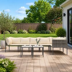 Comfortable 8-Piece Garden Lounge Set with Cushions