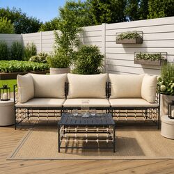 Reliable 4-Piece Outdoor Lounge Set with Cushions