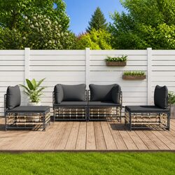 Comfortable 4-Piece Garden Lounge Set in Anthracite