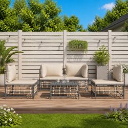 Comfortable and Functional 5-Piece Lounge Set for Outdoors