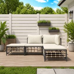 Reliable 4-Piece Garden Lounge Set with Cushions