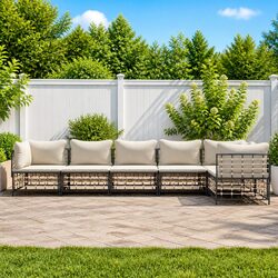Comfortable 6 Piece Garden Lounge Set in Anthracite