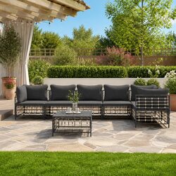 Comfortable 7 Piece Garden Lounge Set with Coffee Table