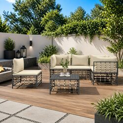 Comfortable 6-Piece Garden Lounge Set with Cushions