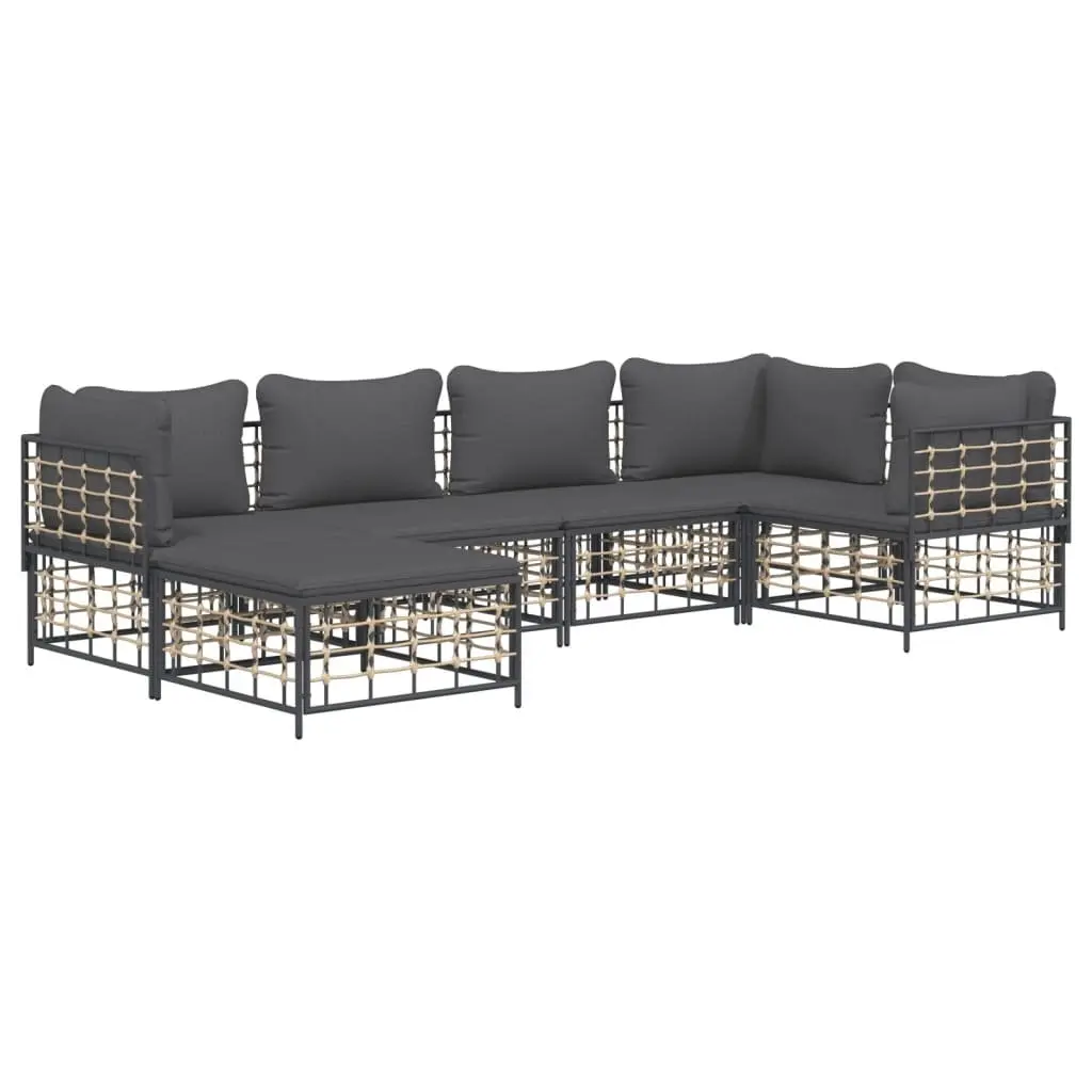 Garden Lounge Set Modular Seating 6 Piece Anthracite