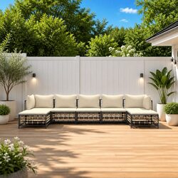 Comfortable 7-Piece Garden Lounge Set with Cushions